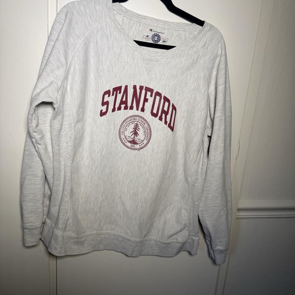 Champion Reverse Weave Vintage Stanford Crewneck Sweatshirt 2XL Gray Pullover